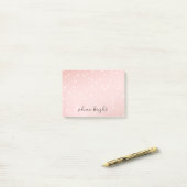 Perzik Blush Witte Bokeh Confetti Post-it® Notes (Op bureau)