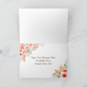 Perzik boeket bruiloft dank u kaart (Binnen)