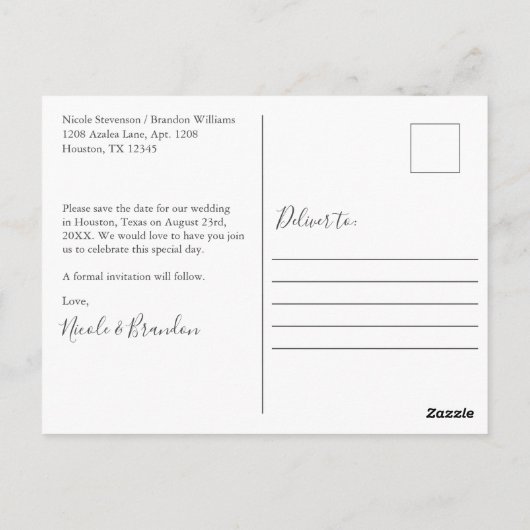 Perzik Boeket Bruiloft Save the Date Briefkaart (Achterkant)