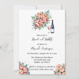 Perzik boeket met diamanten brunch en bubbel kaart