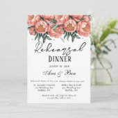 Perzik boeket met diamanten repetitie diner kaart (Staand voorkant)