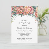 Perzik boeket met diamanten vrijgezellenfeest kaart (Staand voorkant)