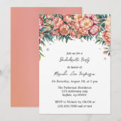 Perzik boeket met diamanten vrijgezellenfeest kaart (Voorkant / Achterkant)