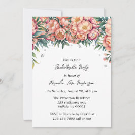 Perzik boeket met diamanten vrijgezellenfeest kaart