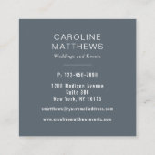 Perzik Boeket Waterverf Bloemen Vierkante Visitekaartje (Achterkant)