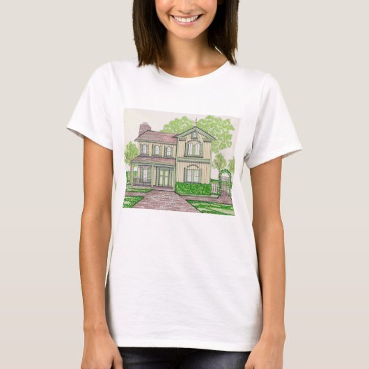 Perzik boerderij; Groene Tshirt (Voorkant)