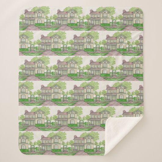 Perzik boerderij Sherpa deken (Voorkant)