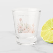 Perzik Boho Bloemachtige Bruidsdouche Shot Glas (Achterkant)