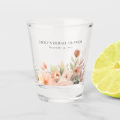 Perzik Boho Bloemige Bruiloftsontvangst Shot Glas (Voorkant)