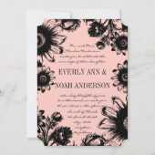  Perzik Boho Bohemian Wildflower Bruiloft Kaart (Voorkant)
