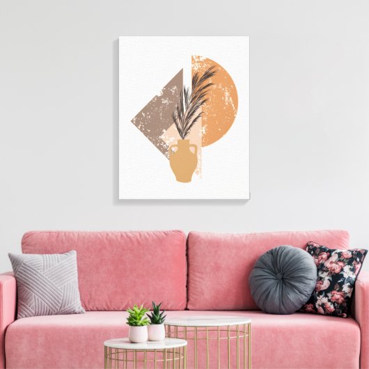 Perzik Boho Canvas Print (Insitu (Woonkamer))
