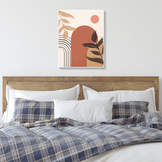 Perzik Boho Canvas Print (Insitu (Slaapkamer))