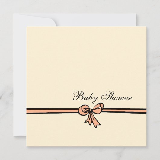 Perzik Boog-Baby Shower Kaart (Voorkant)