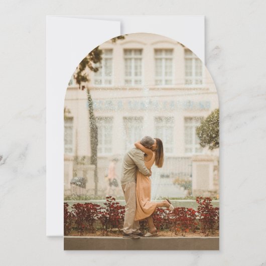 Perzik boombloesem waterverf foto bruiloft boog kaart (Achterkant)