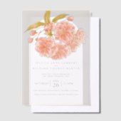 Perzik boombloesem waterverf foto bruiloft boog vellum uitnodigingen (Offset)