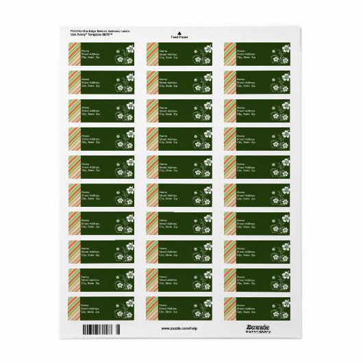 Perzik & bos groen gestreept; alfa etiket (Full Sheet)