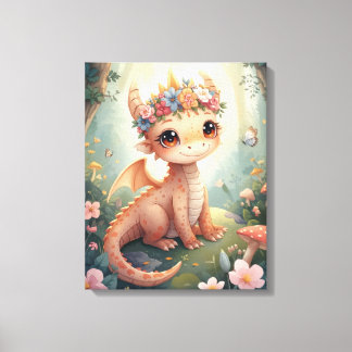 Perzik Bosdraak Bloemenkroon Canvas Afdruk