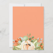 Perzik Botanische bruids douche uitnodiging (Achterkant)