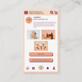 Perzik Bourgogne Merk Schoonheid Cosmetische QR Co Visitekaartje (Voorkant)