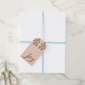 Perzik & Bronzen Glitter Joy Kerstmis Cadeaulabel (Met Touw)