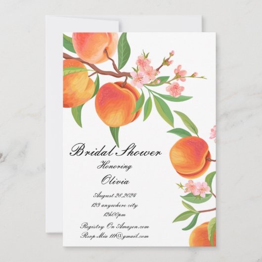 PERZIK BRUIDSDIEPSE INVITATIE SAVE THE DATE (Voorkant)