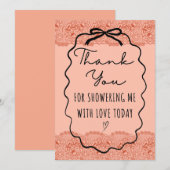 Perzik bruidsfeest bedankkaart (Voorkant / Achterkant)