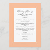 Perzik bruiloft kalligrafie Elegant Gastendiner Menu (Voorkant)