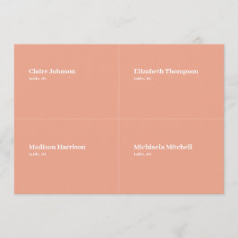 Perzik Bruiloft Plaats Kaart DIY