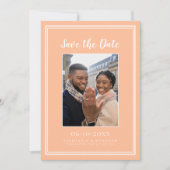 Perzik Bruiloft Verloving Foto Afbeelding Modern Save The Date (Voorkant)