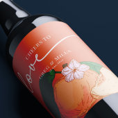 Perzik bruiloft wijn label aangepaste gunst wijn etiket