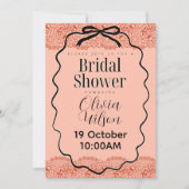 Perzik bruiloftsborrel kaart (Voorkant)