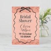 Perzik bruiloftsborrel kaart (Staand voorkant)