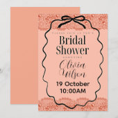 Perzik bruiloftsborrel kaart (Voorkant / Achterkant)