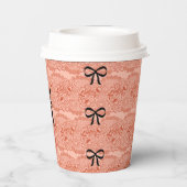 Perzik bruiloftsborrel papieren bekers (Achterkant)