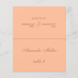 Perzik Bruin Gedrukte Gastenaam Bruiloft Plaats Ka