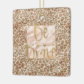 perzik bruin luipaard print wees moedig keramisch ornament (Links)