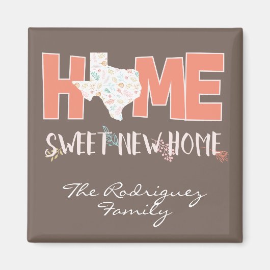 Perzik & Bruin Thuis, Zoete Nieuwe Thuis - Texas Magneet (Voorkant)