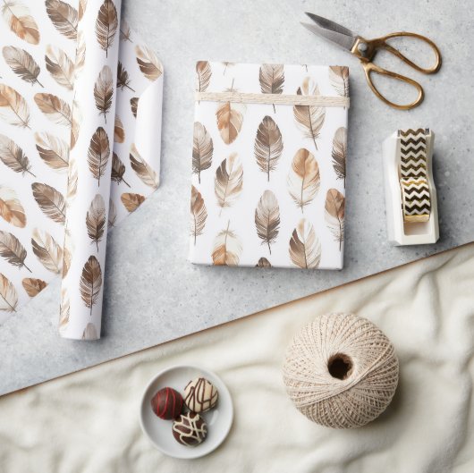 Perzik Bruine Crème Veren Verjaardag Cadeaupapier (Crafts)