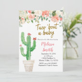 Perzik Cactus bloem Baby Shower Taco Over Baby Kaart (Staand voorkant)