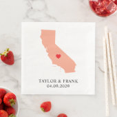 Perzik Californië Bruiloft Servet (Insitu)
