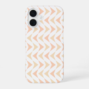 Perzik Chevron Geometrisch Patroon iPhone 16 Hoesj Hoesje