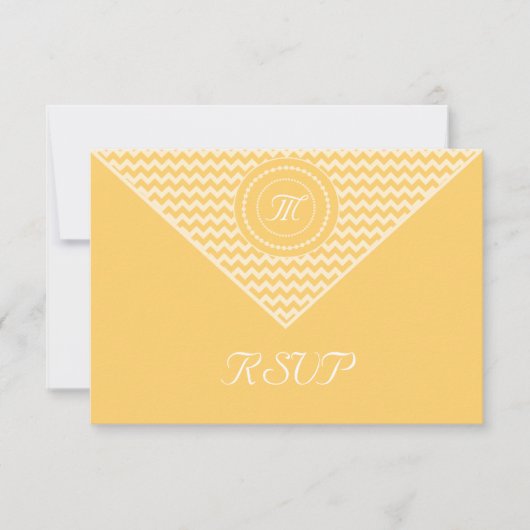 Perzik Chevron RSVP Kaartje (Voorkant)