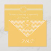 Perzik Chevron RSVP Kaartje (Voorkant / Achterkant)