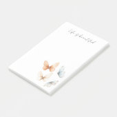 Perzik Chic Blauwe Vlinders  Post-it® Notes (Schuin)