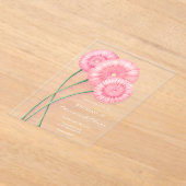 Perzik Chrysanthemum Bruiloft Acryl Uitnodigingen (Laagn)