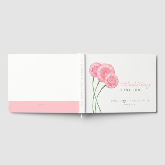 Perzik Chrysanthemum Bruiloft Gastenboek (Volledig)