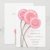 Perzik Chrysanthemum Bruiloft Kaart (Voorkant / Achterkant)