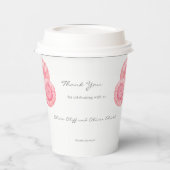 Perzik Chrysanthemum Bruiloft Papieren Bekers (Links)