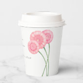 Perzik Chrysanthemum Bruiloft Papieren Bekers (Achterkant)