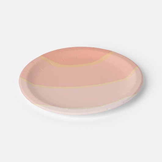 Perzik Circulaire wervelingen ombre Papieren Bordje (Gekanteld)